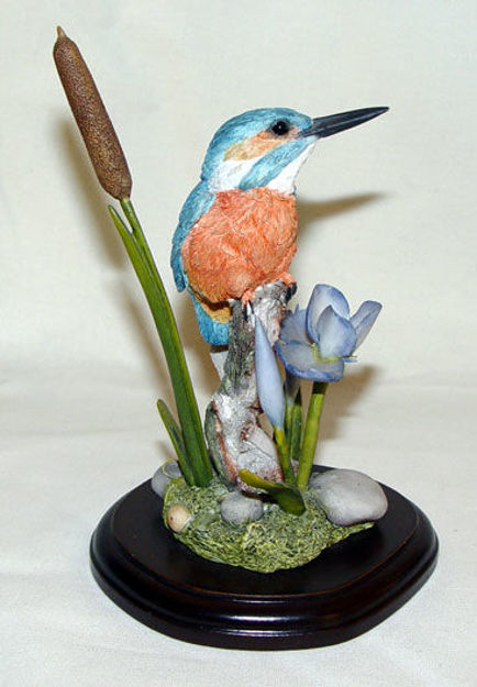 Picture of Kingfishers with Blue Iris and Bulrush
