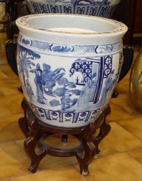Picture of Cache-pot - Vaso blu figurativo 